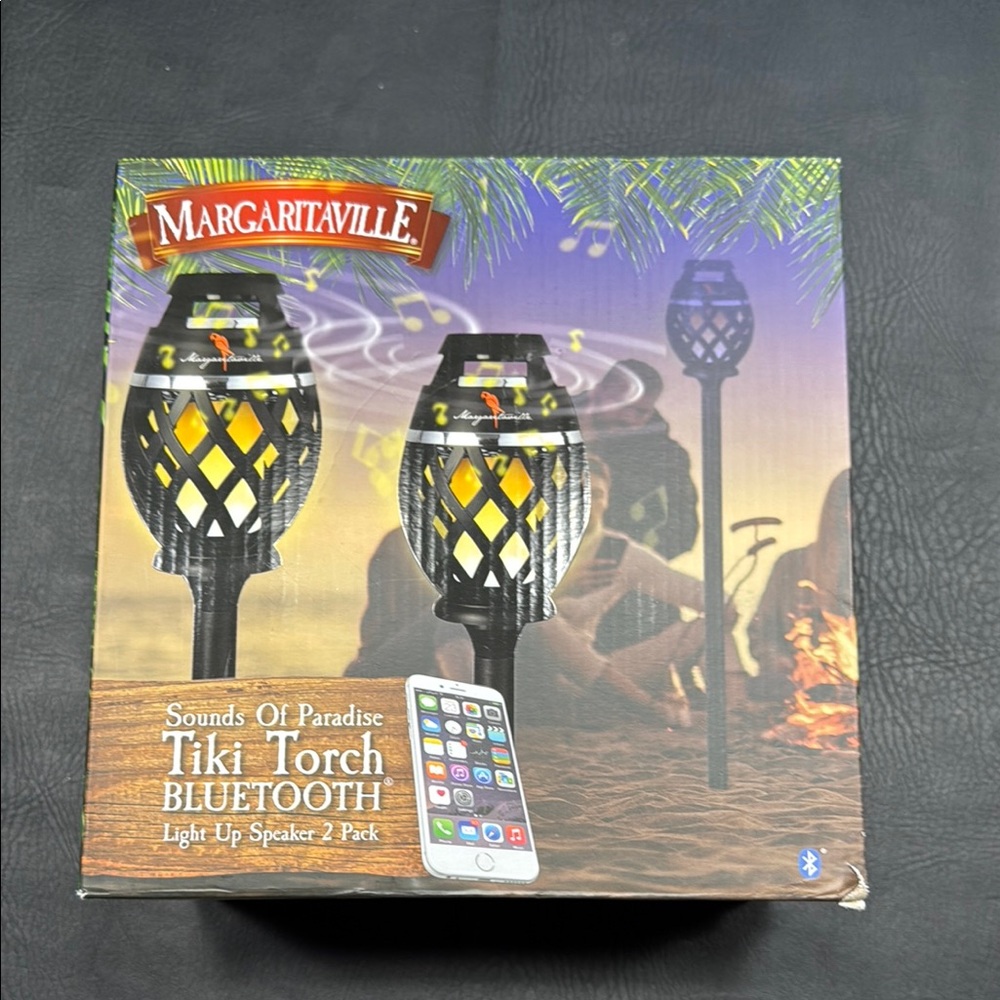 Margaritaville Black Tiki Torch Bluetooth Speaker Set
